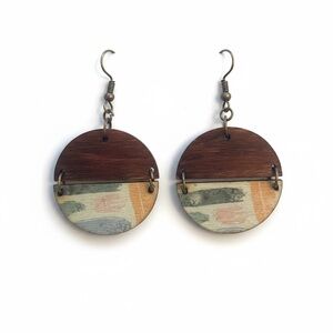 Artisan Wooden Dangle Earrings
